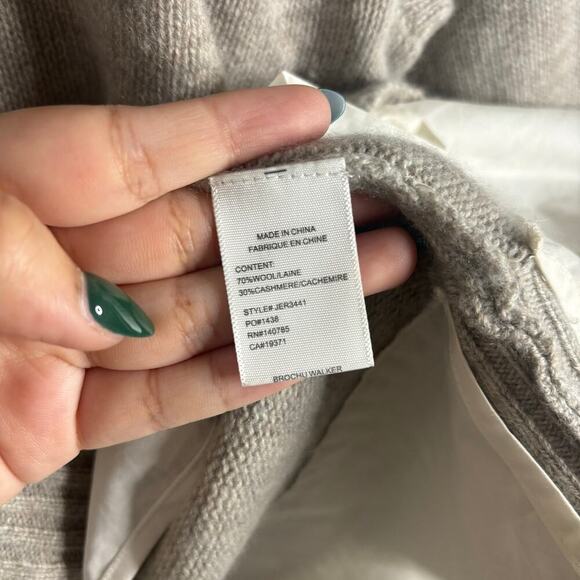 Brochu Walker Eton Layered Crew Looker Sweater Light Chia Melange / White Size L - Picture 8 of 8